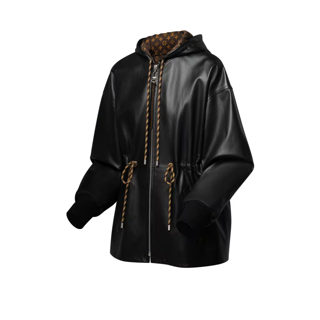 Leather Peplum Parka
