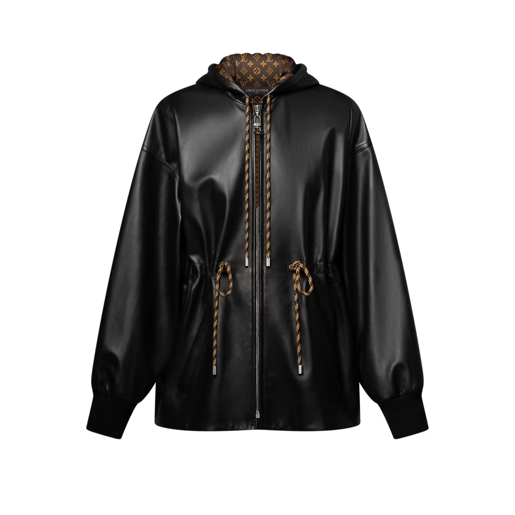 Leather Peplum Parka