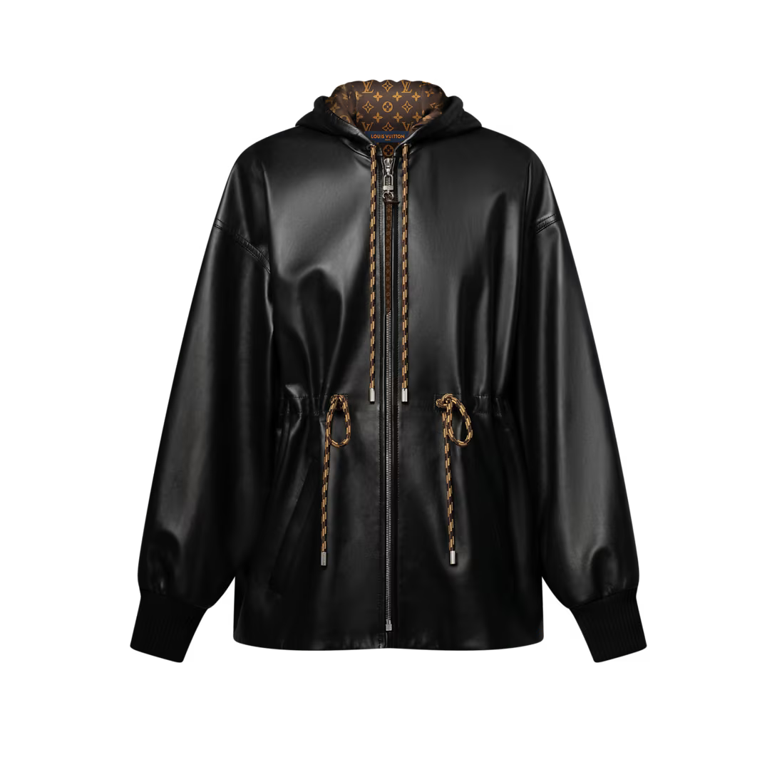 Leather Peplum Parka