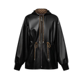 Leather Peplum Parka