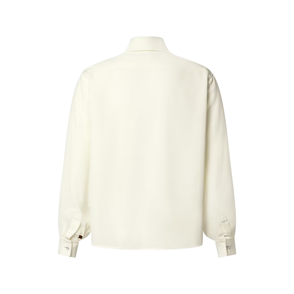 Long-Sleeved Lavaliere Shirt With Pocket Detail