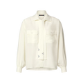 Long-Sleeved Lavaliere Shirt With Pocket Detail