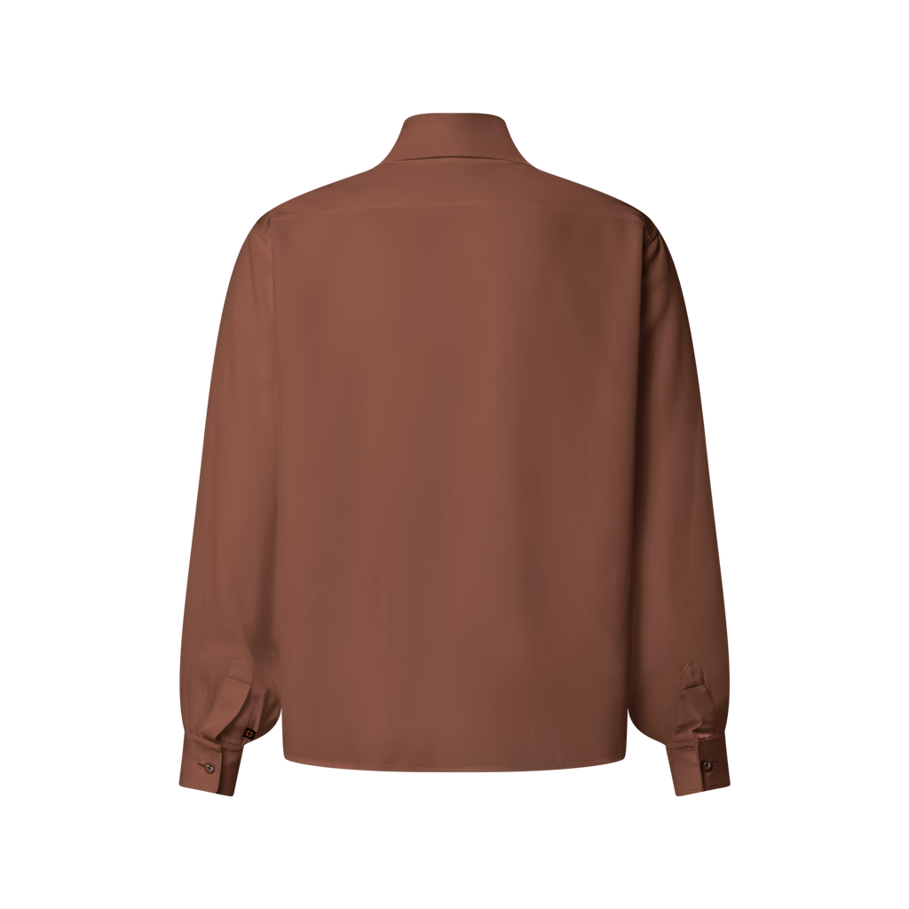 Long-Sleeved Lavaliere Shirt With Pocket Detail