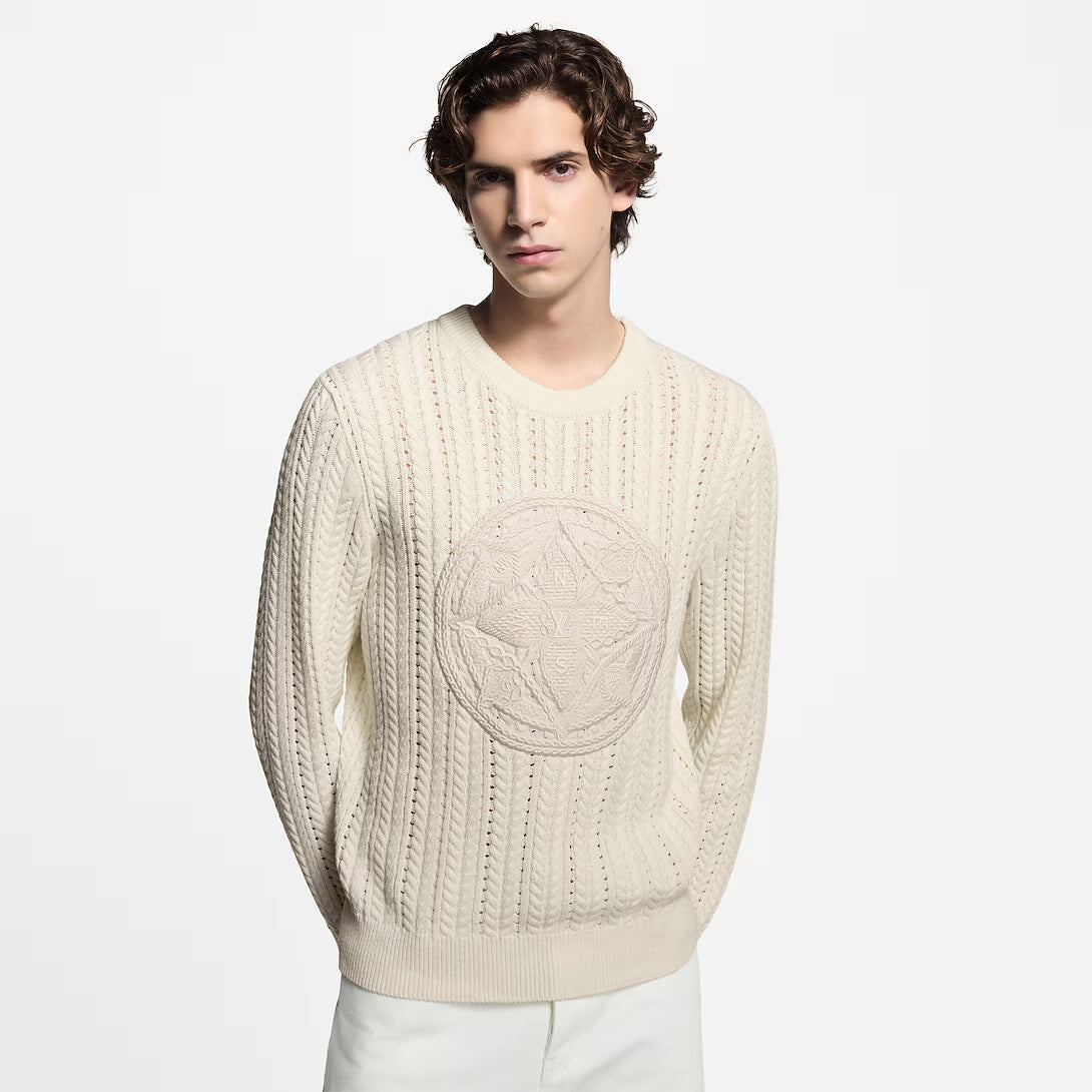 Long-Sleeved Cable-Knit Crewneck