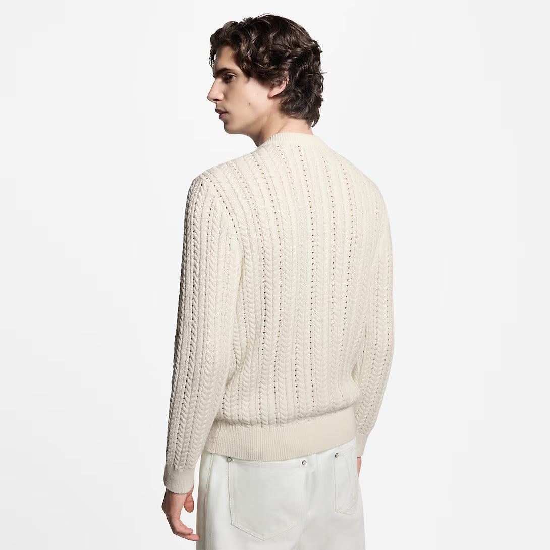 Long-Sleeved Cable-Knit Crewneck