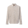 Blason Embellished Long-Sleeved Corduroy Shirt