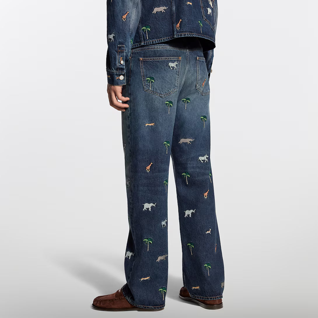 x The Darjeeling Limited Embroidered Long-Sleeved Denim Shirt