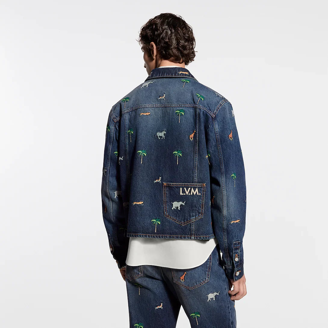 x The Darjeeling Limited Embroidered Long-Sleeved Denim Shirt