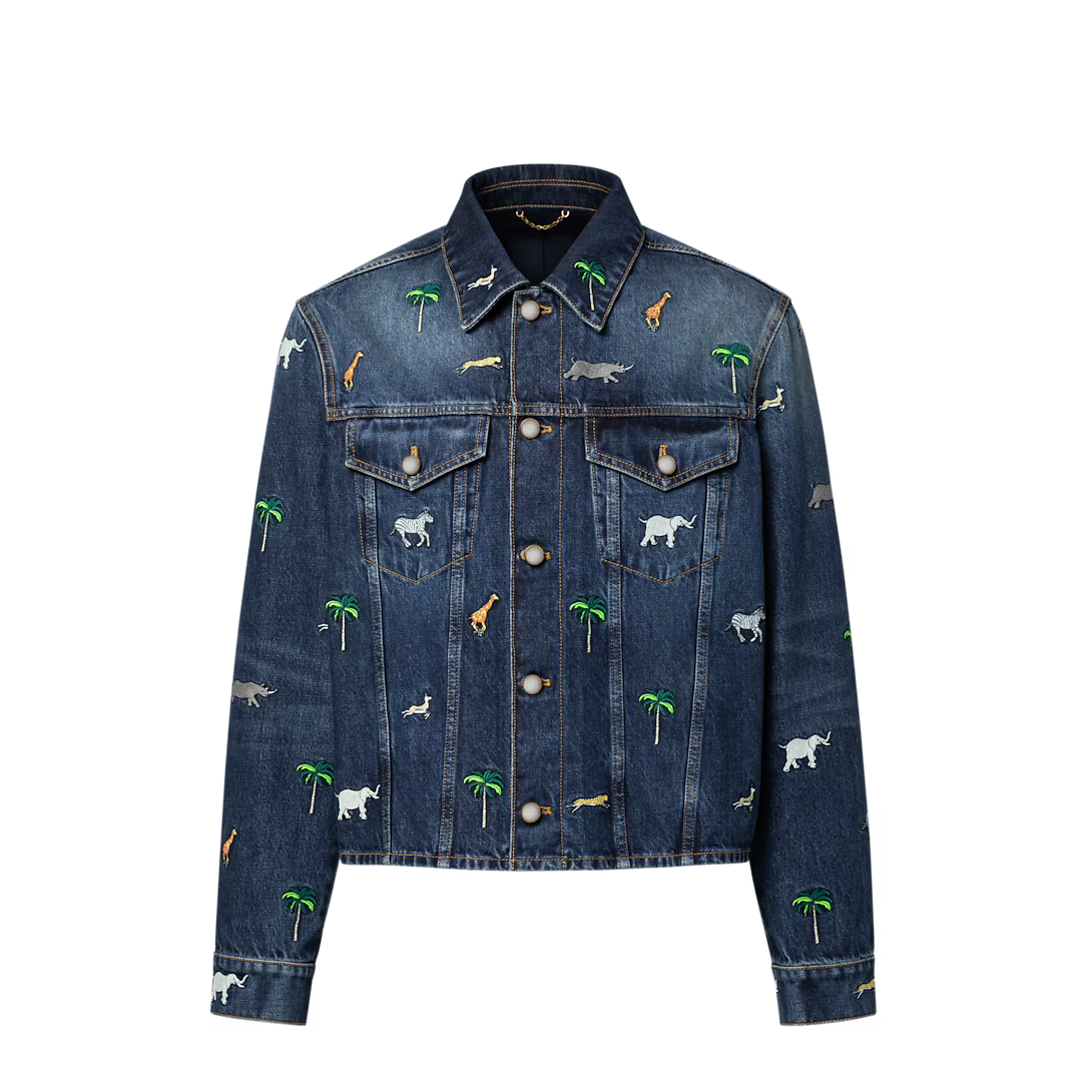 x The Darjeeling Limited Embroidered Long-Sleeved Denim Shirt