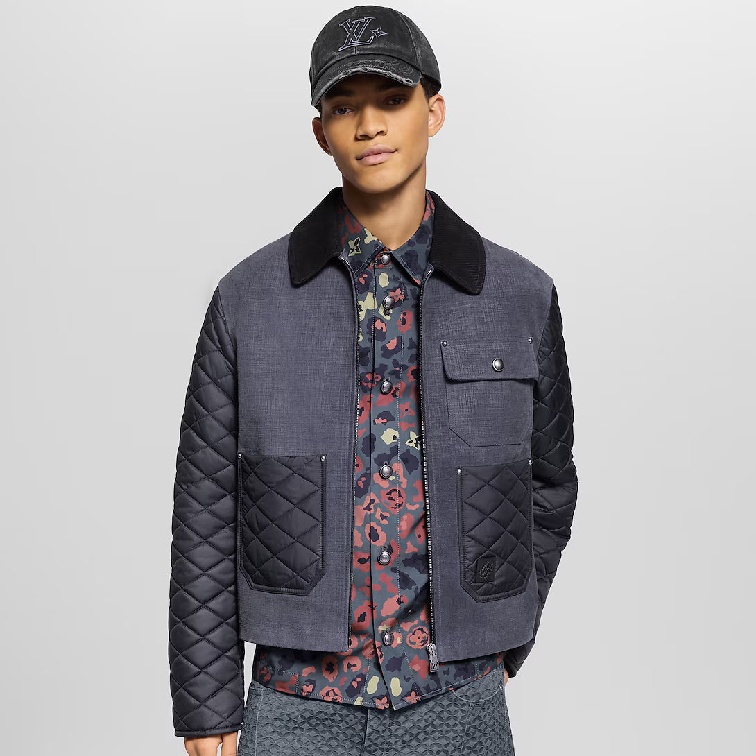 Mix Leather Workwear Blouson