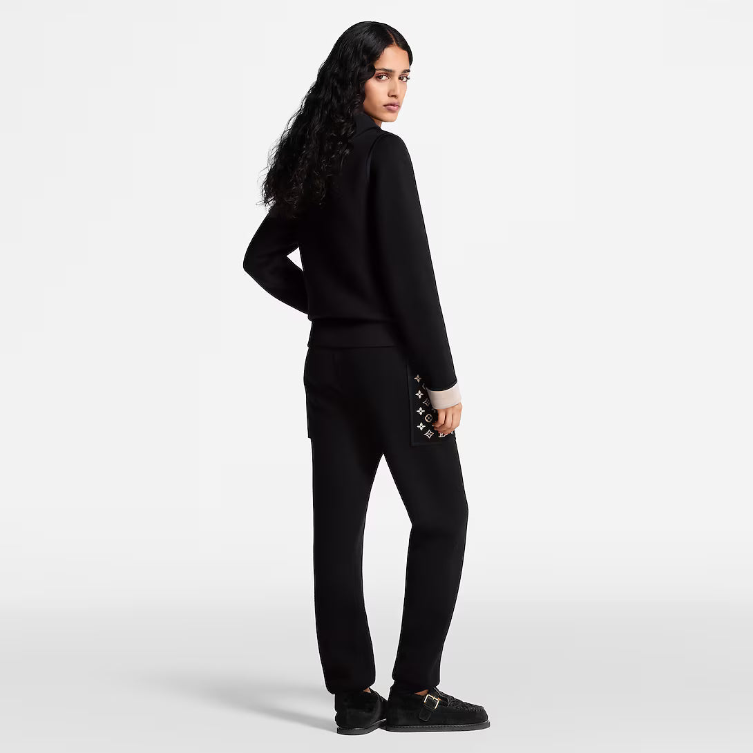 Monogram Accent Zip-Up Hoodie