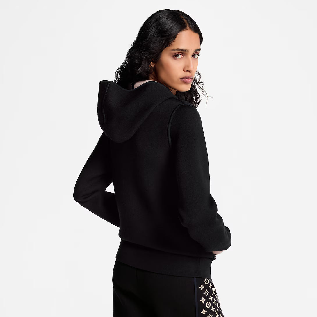 Monogram Accent Zip-Up Hoodie