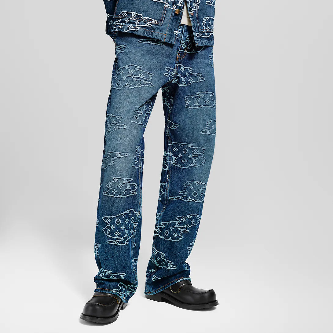 Monogram Denim Skate Pants