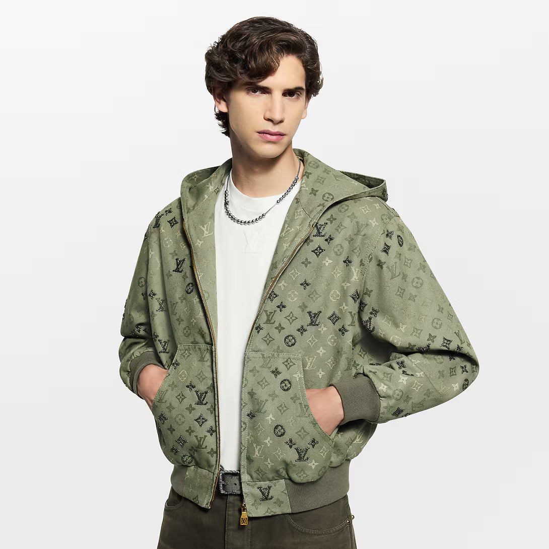 Monogram Embellished Hooded Blouson
