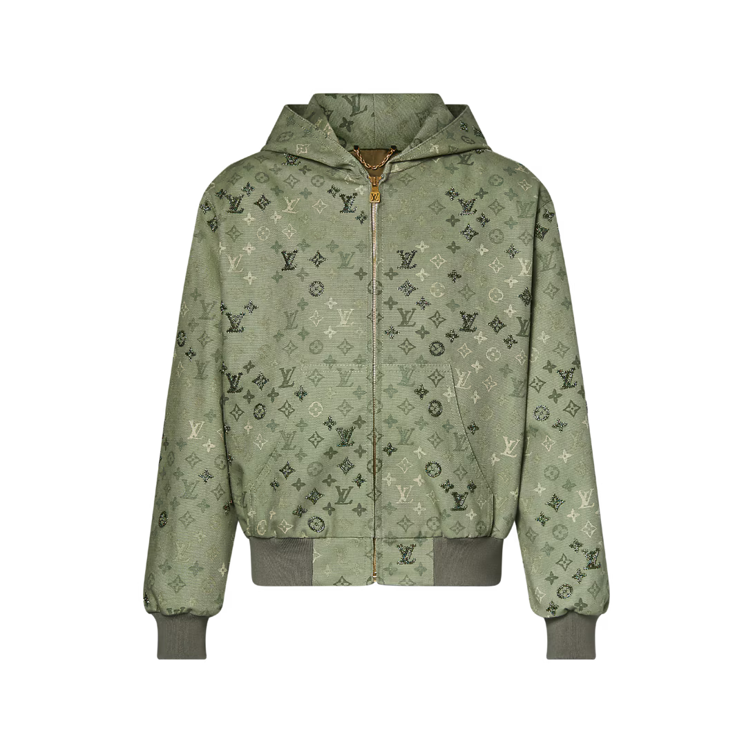 Monogram Embellished Hooded Blouson