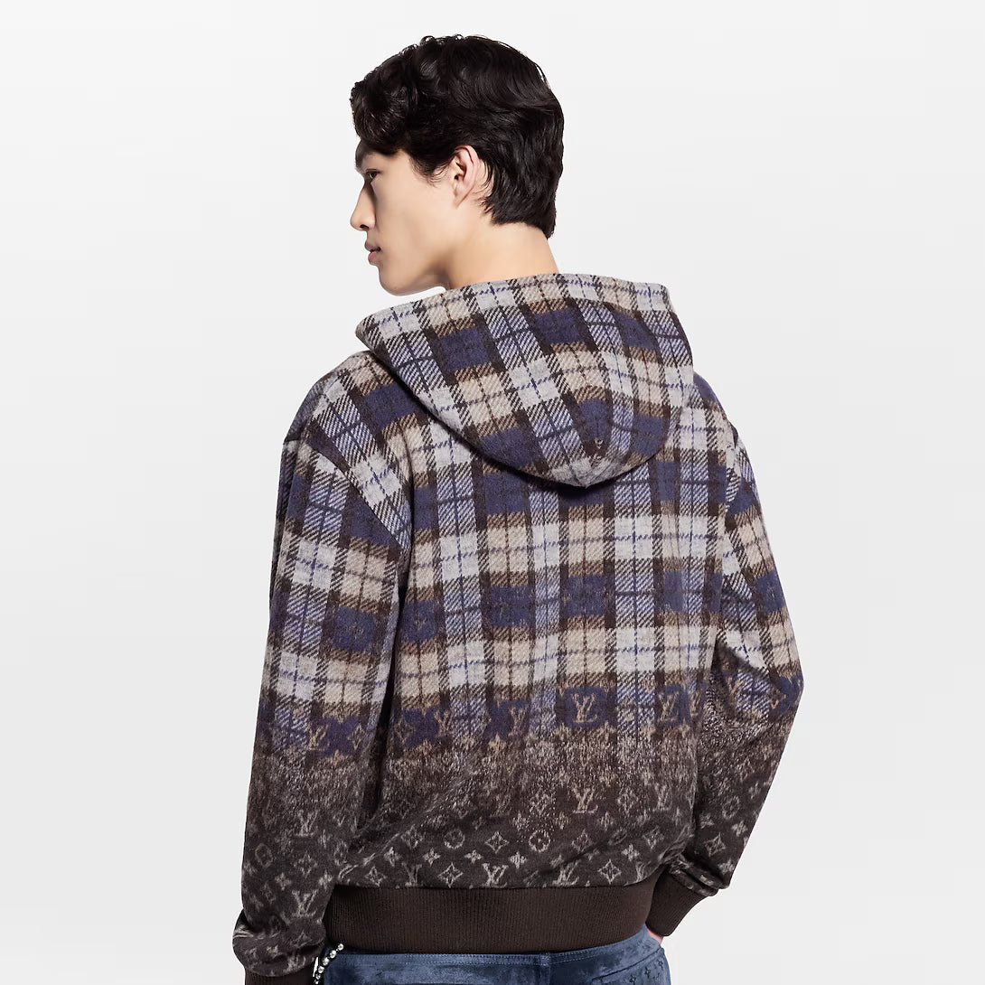 Monogram Faded Plaid Hoodie
