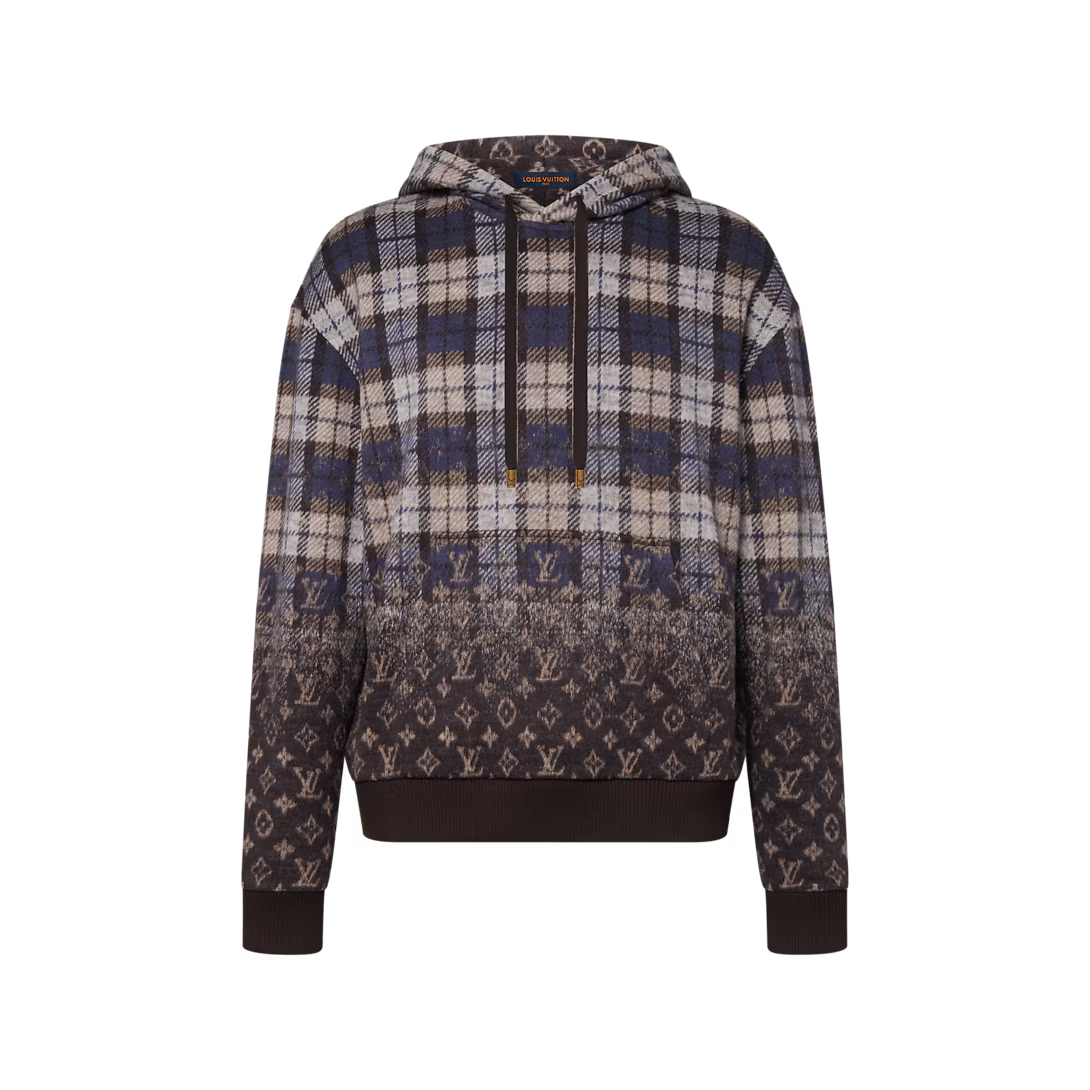 Monogram Faded Plaid Hoodie
