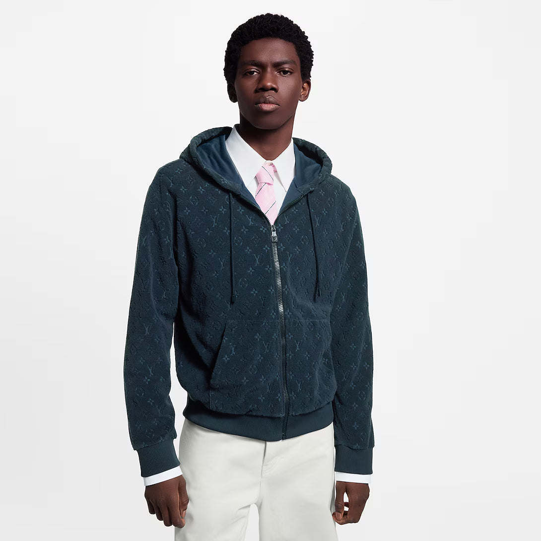 Monogram French Terry Zip-Through Hoodie