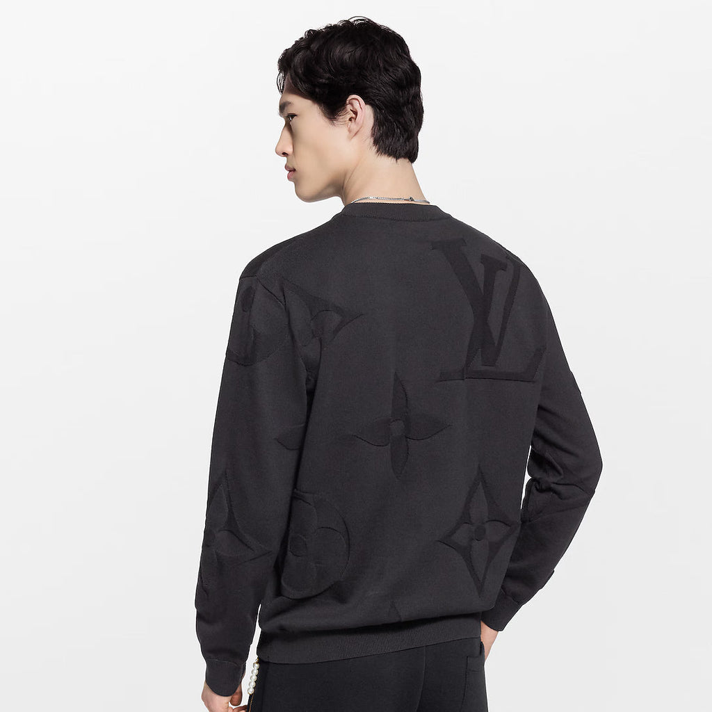 Monogram Long-Sleeved Cotton Crewneck