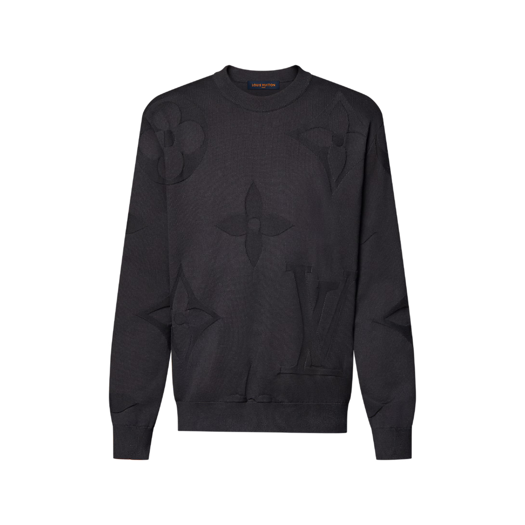 Monogram Long-Sleeved Cotton Crewneck
