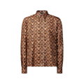 Monogram Printed Long-Sleeved Silk Shirt