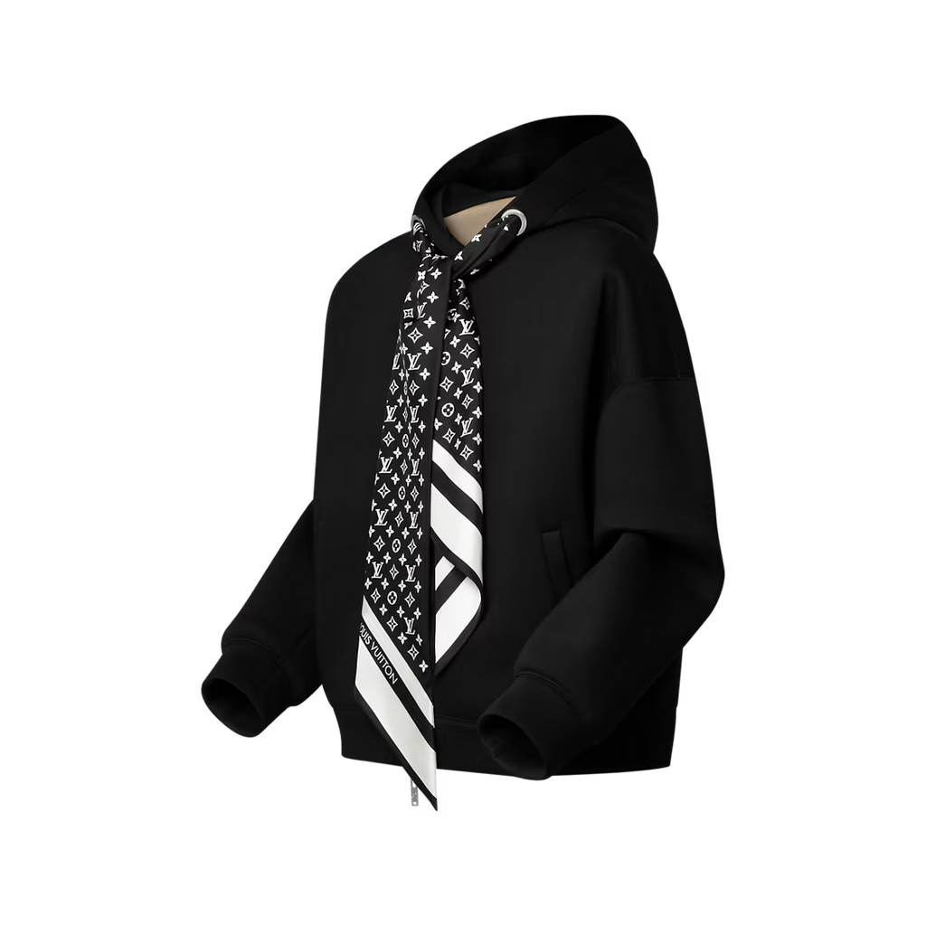 Cropped Monogram Scarf Hoodie