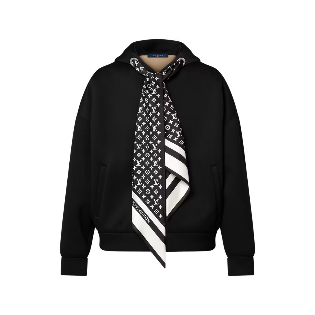 Cropped Monogram Scarf Hoodie