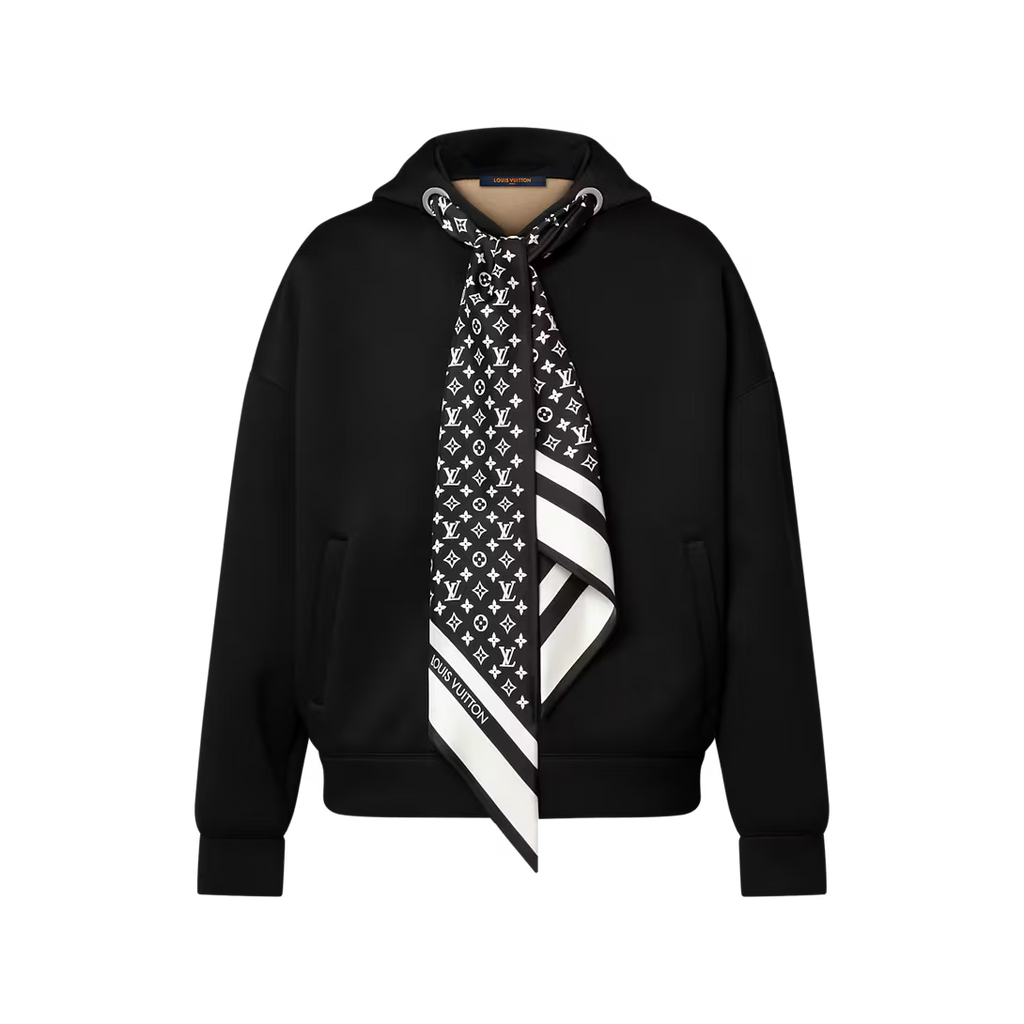 Cropped Monogram Scarf Hoodie