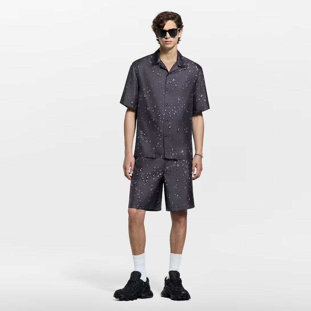 Monogram Short-Sleeved Silk Shirt
