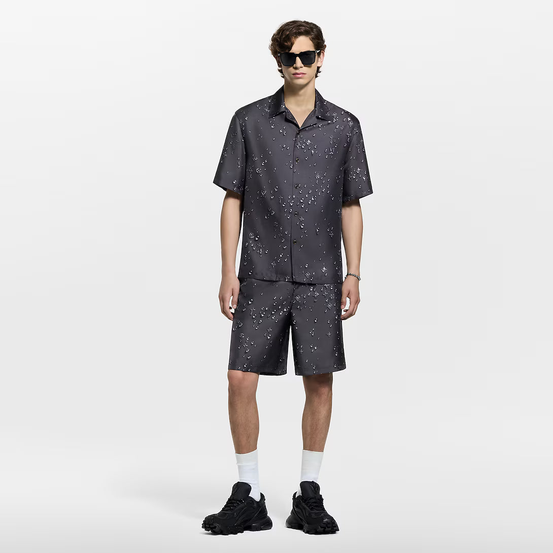 Monogram Short-Sleeved Silk Shirt