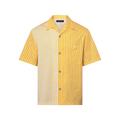 Monogram Striped Patchwork Short-Sleeved Shirt
