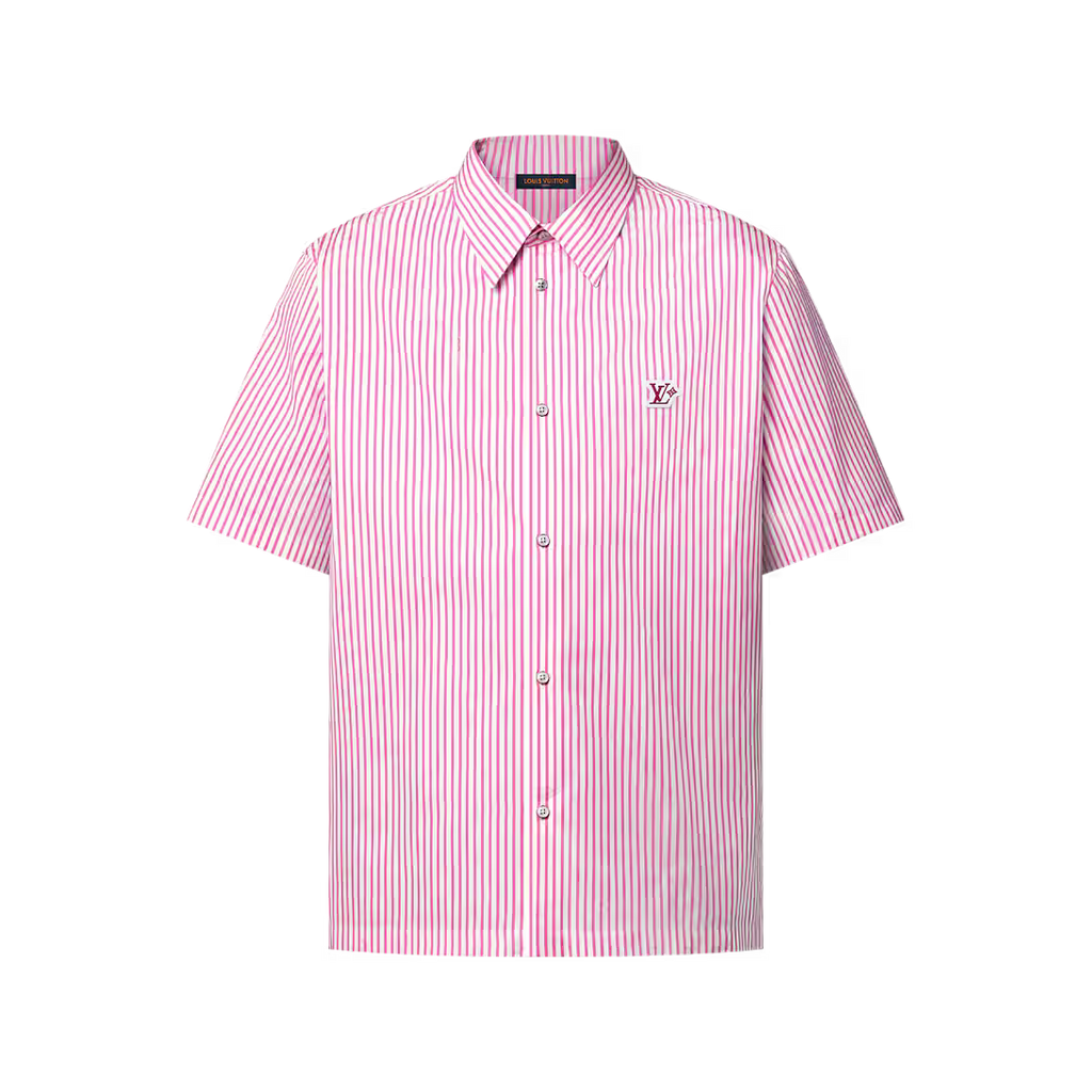 Monogram Striped Short-Sleeved Shirt