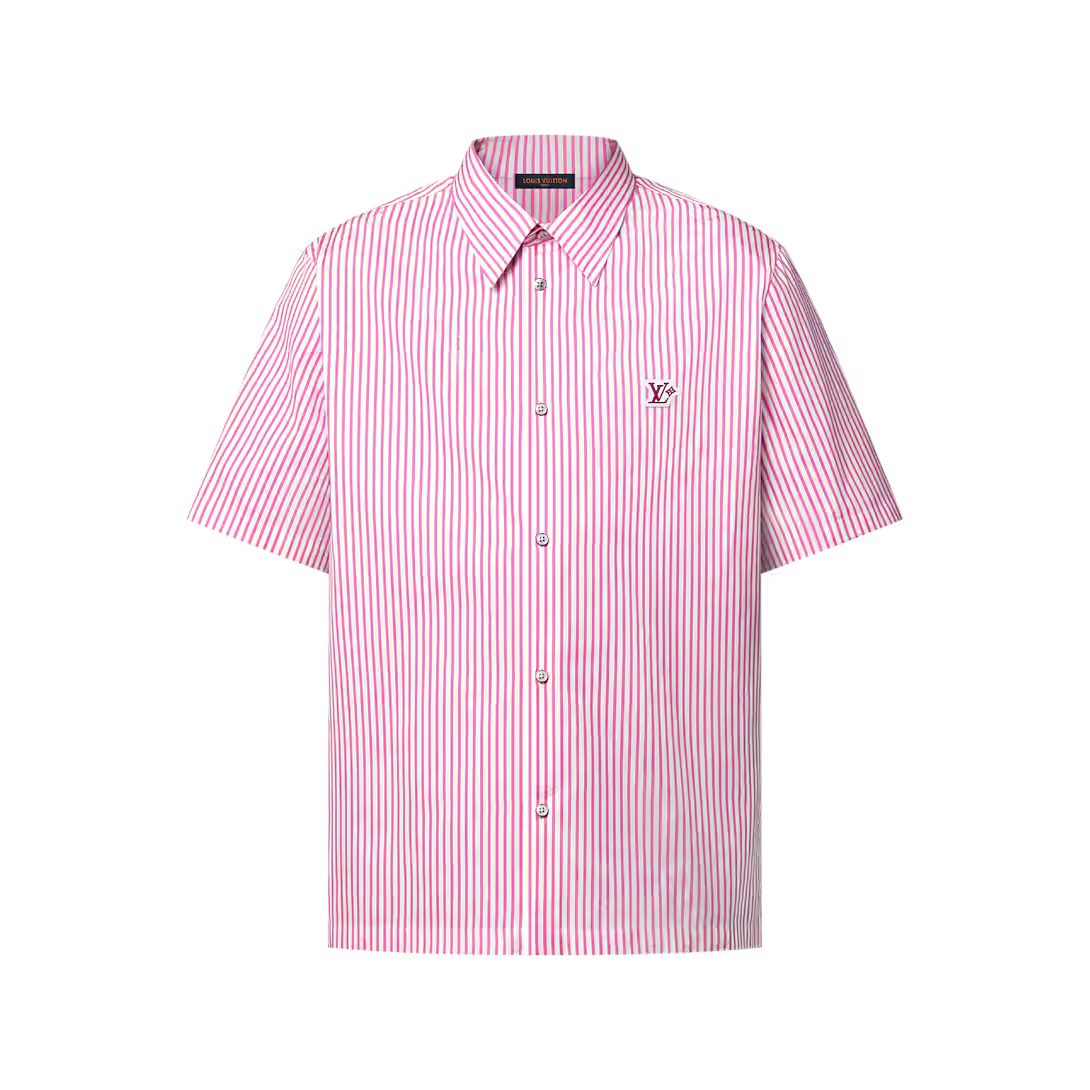 Monogram Striped Short-Sleeved Shirt