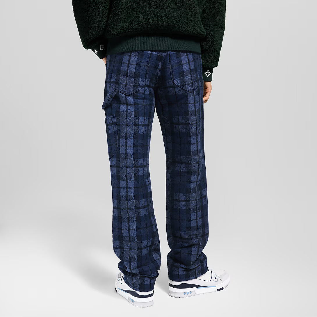 Monogram Tartan Denim Pants