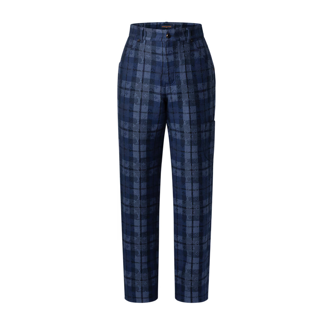 Monogram Tartan Denim Pants