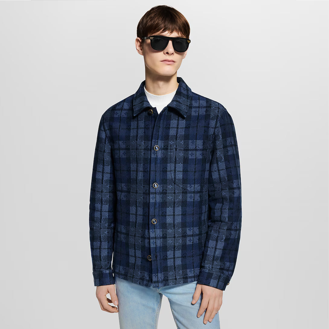 Monogram Tartan Denim Overshirt