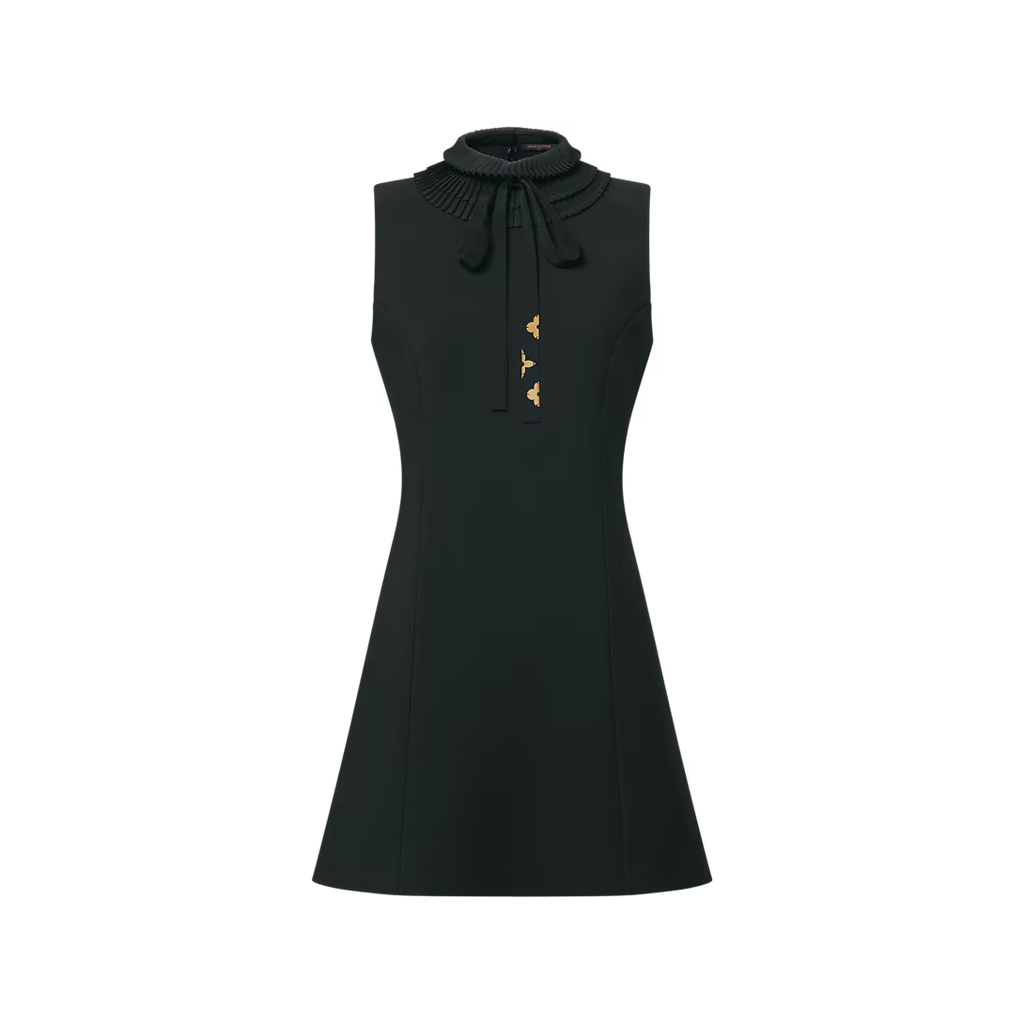 Pleat Collar Fitted Dress