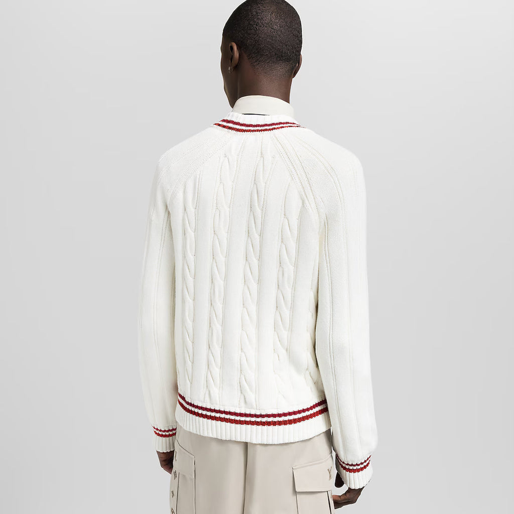 Preppy V-Neck Cable Pullover