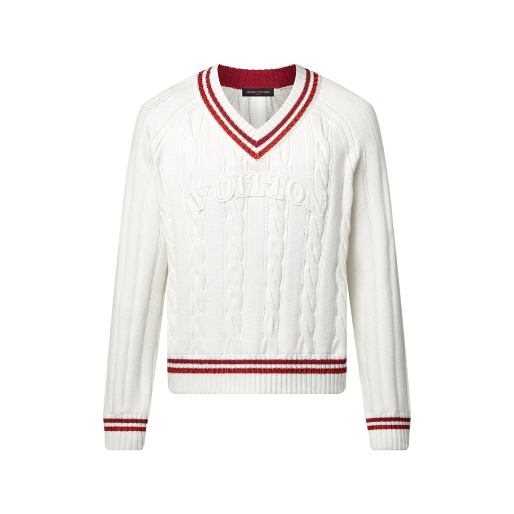 Preppy V-Neck Cable Pullover