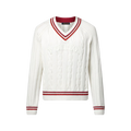 Preppy V-Neck Cable Pullover