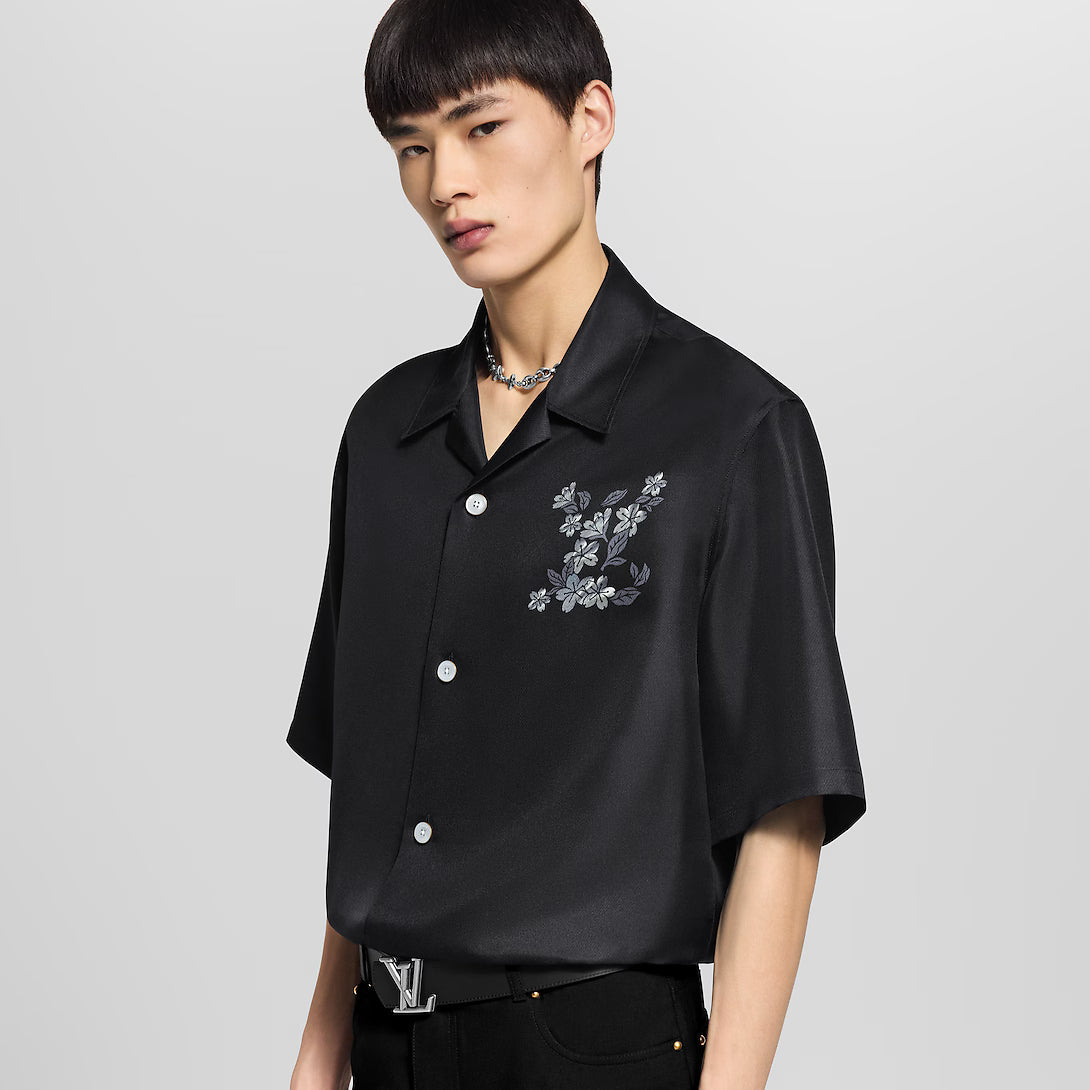 Printed Signature Silk Shirt