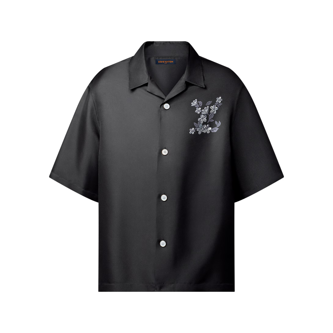 Printed Signature Silk Shirt