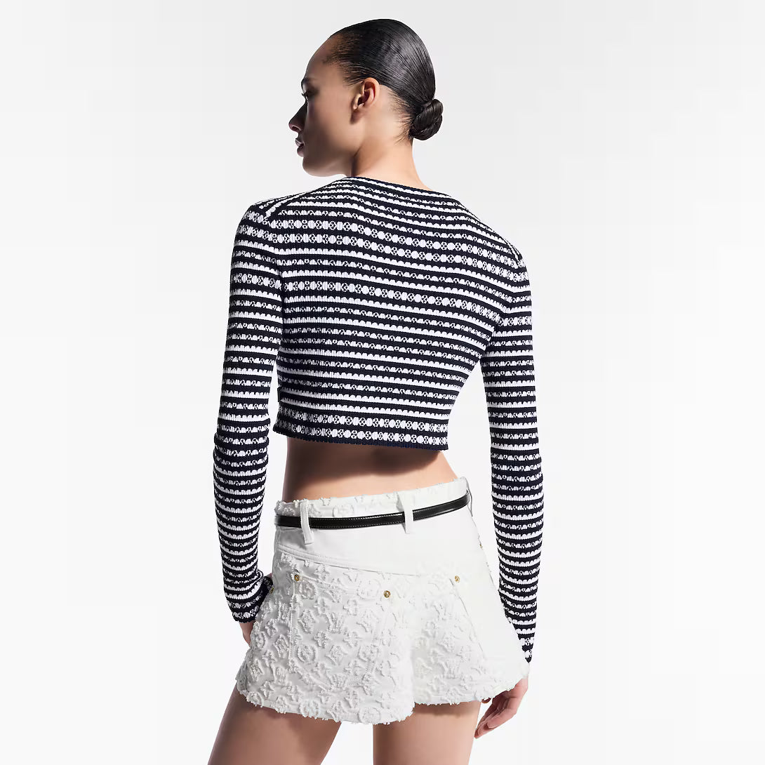 Scallop Stripe Cardigan
