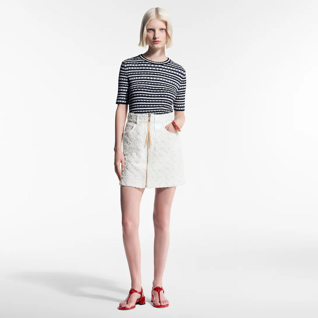 Scallop Stripe Knit Top