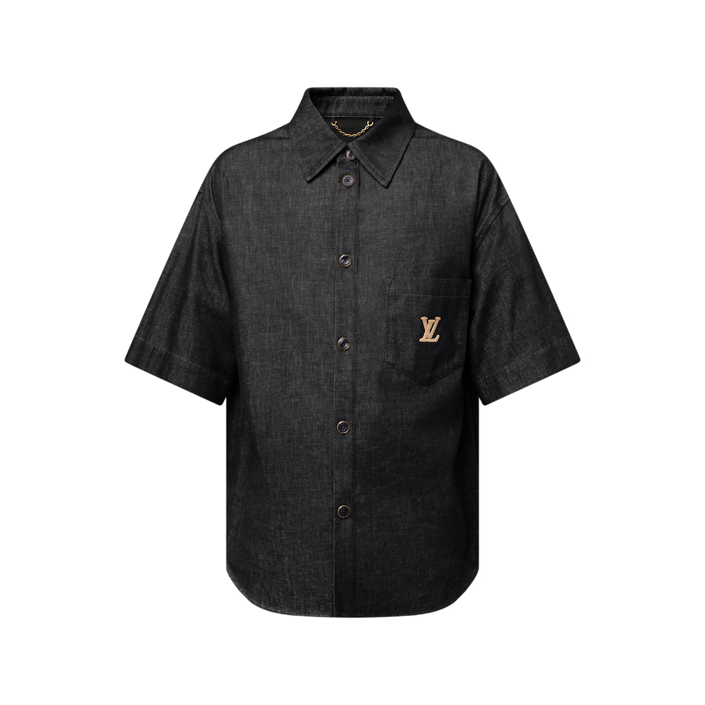 Short-Sleeved Chambray Shirt