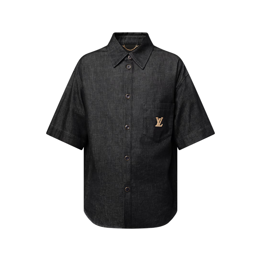 Short-Sleeved Chambray Shirt