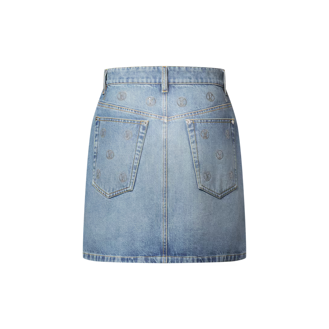 Signature Sequin Denim Mini Skirt