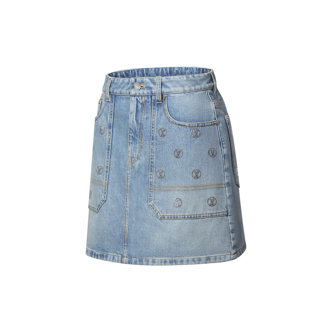 Signature Sequin Denim Mini Skirt