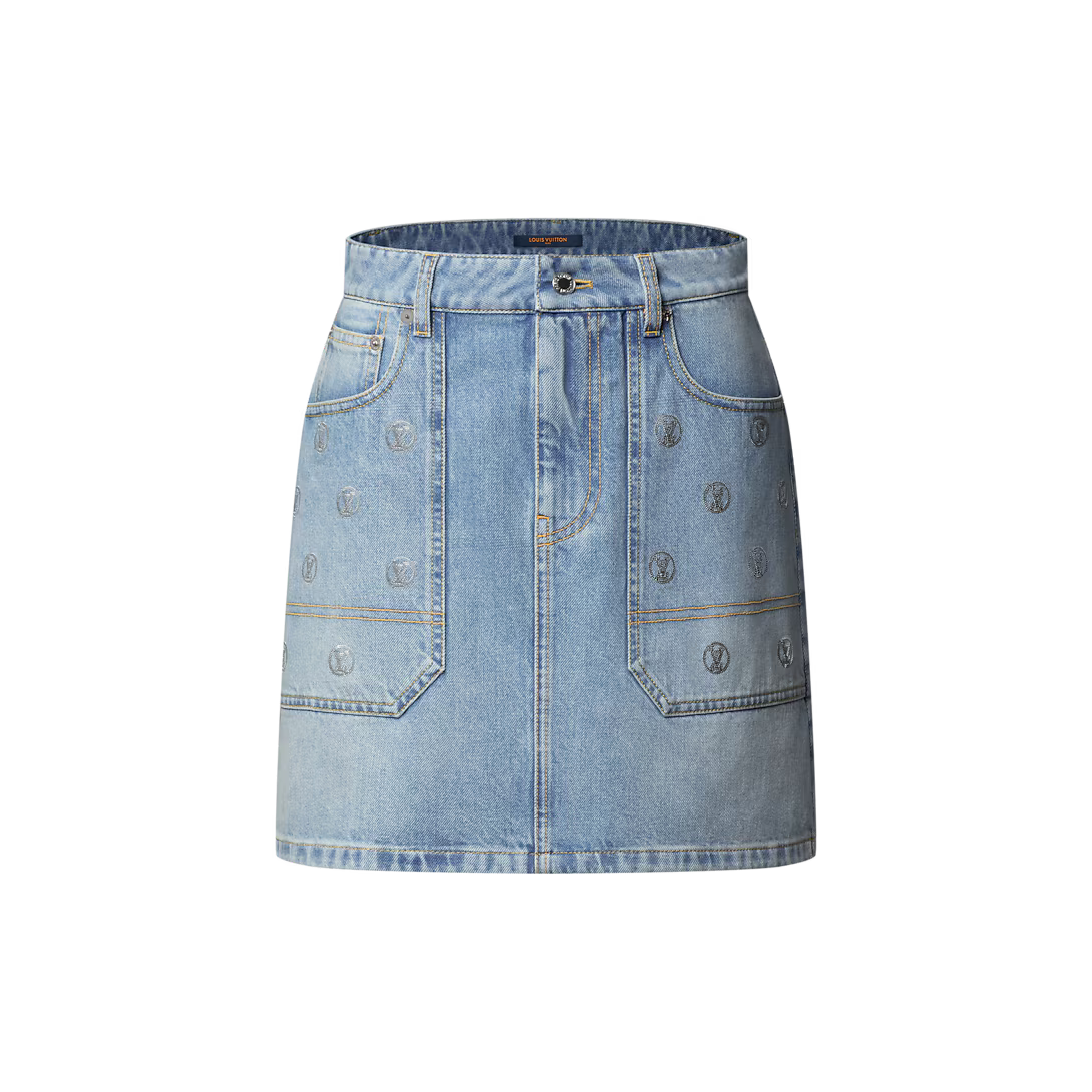 Signature Sequin Denim Mini Skirt