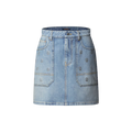 Signature Sequin Denim Mini Skirt